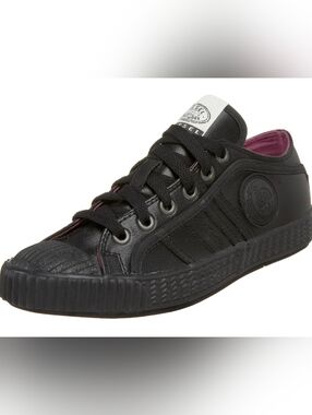 Y2K Keds Diesel Black Low-Top Sneaker Vegan Leather - size 38 Eur / US 7.5